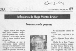 Poemas y más poemas  [artículo] Hugo Montes Brunet.