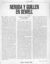 Neruda y Guillén en Sewell  [artículo] René Leiva Berrios.