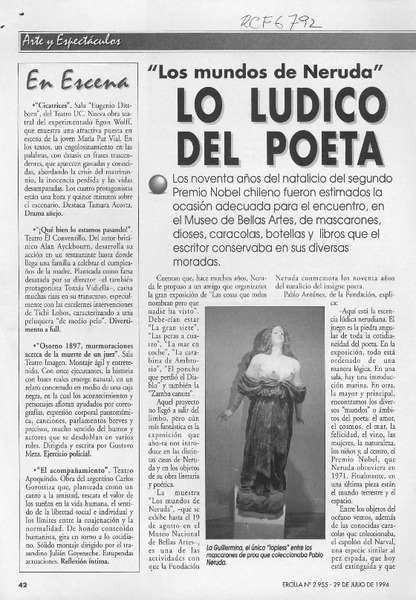 Lo lúdico del poeta  [artículo] Francisca Navarro R.