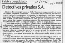 Detectives privados S. A.  [artículo] Marcelo Novoa.