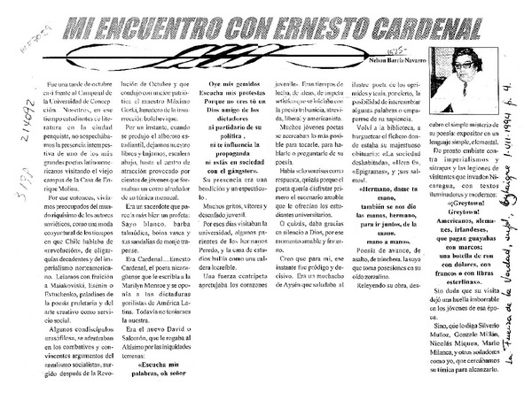 Mi encuentro con Ernesto Cardenal