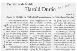 Harold Durán  [artículo] C. R. I.