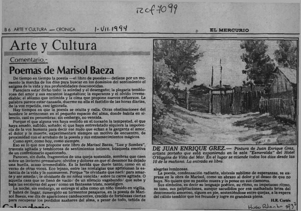 Poemas de Marisol Baeza  [artículo] H. R. Cortés.