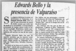 Edwards Bello y la presencia de Valparaíso  [artículo] Adolfo Simpson T.