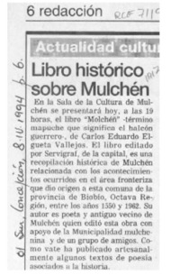 Libro histórico sobre Mulchén  [artículo].