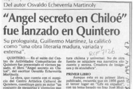 "Angel secreto en Chiloé" fue lanzado en Quintero  [artículo].