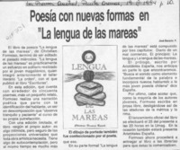 Poesía con nuevas formas en "La lengua de las mareas"  [artículo] José Becerra P.