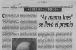 "Ay mama Inés" se llevó el premio  [artículo] Jaime Valdivieso.