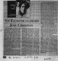 Un escritor llamado José Christian  [artículo] Bernardo Chandía Fica.
