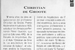 Christian de Groote  [artículo].