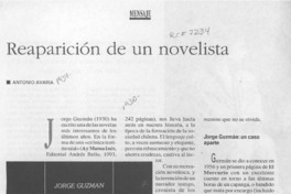 Reaparición de un novelista  [artículo] Antonio Avaria.