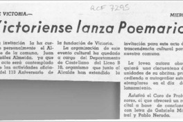 Victoriense lanza poemario  [artículo].