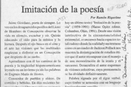 Imitación de la poesía  [artículo] Ramón Riquelme.