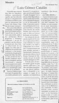 Luis Gómez Catalán  [artículo] Abelardo Troy.