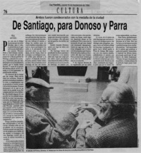 De Santiago, para Donoso y Parra  [artículo] V. S. J.