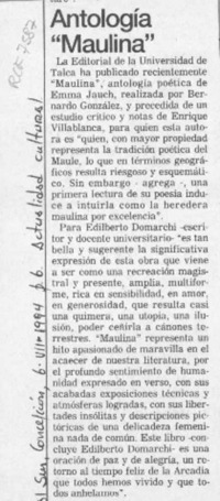 Antología "Maulina"  [artículo].
