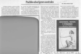 Pueblos aborígenes australes  [artículo] Marino Muñoz Lagos.