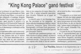 "King Kong Palace" ganó festival  [artículo].