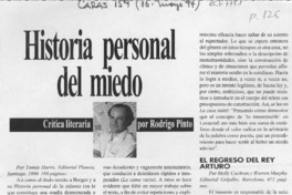 Historia personal del miedo  [artículo] Rodrigo Pinto.