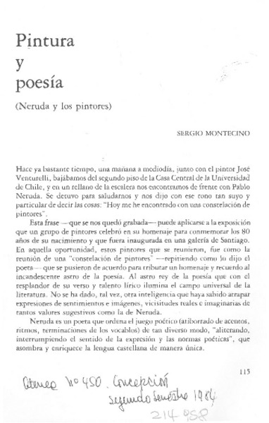 Pintura y poesía (Neruda y los pintores)