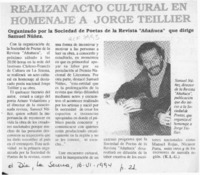 Realizan acto cultural en homenaje a Jorge Teillier  [artículo].