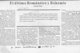 El último romántico y bohemio  [artículo] Andrés Mya.