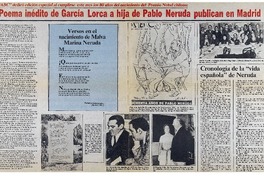 Poema inédito de García Lorca a hija de Pablo Neruda publican en Madrid