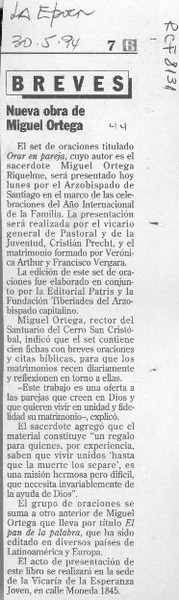 Nueva obra de Miguel Ortega  [artículo].