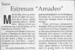 Estrenan "Amadeo"  [artículo].