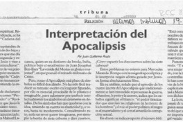 Interpretación del apocalipsis  [artículo] Juan Guillermo Prado.
