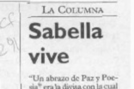 Sabella vive  [artículo] Alberto Roldán.