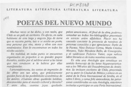 Poetas del nuevo mundo  [artículo] Hernæn de la Carrera Cruz.