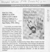 Hacia una renovación educativa hoy  [artículo].