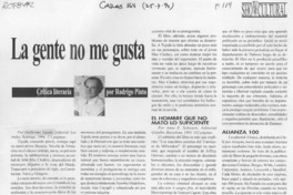 La gente no me gusta  [artículo] Rodrigo Pinto.