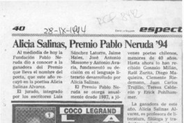 Alicia Salinas, premio Pablo Neruda' 94  [artículo].