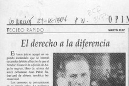 El derecho a la diferencia  [artículo] Martín Ruiz.
