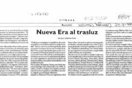 Nueva era al trasluz  [artículo] Juan Guillermo Prado.