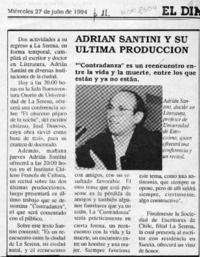 Adrián Santini y su última producción  [artículo].