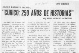"Curicó, 250 años de historias"  [artículo] José Arraño Acevedo.