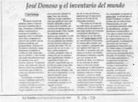 José Donoso y el inventario del mundo  [artículo] José Saramago.