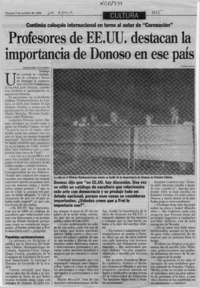 Profesores de EE.UU destacan importancia de Donoso en ese país  [artículo] Alejandra Gajardo.
