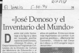 "José Donoso y el inventario del mundo"  [artículo].