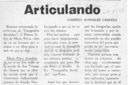 Articulando  [artículo] Lorenzo González Cabrera.