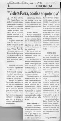 "Violeta Parra, poetisa en potencia"  [artículo] Ency Hernández Caballero.