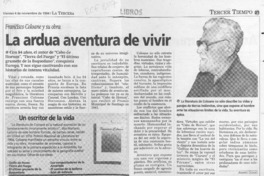 La ardua aventura de vivir  [artículo] Andrés Gómez.