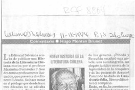 Nueva historia de la literatura chilena  [artículo] Hugo Montes Brunet.