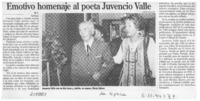 Emotivo homenaje al poeta Juvencio Valle  [artículo] R. V.