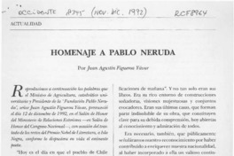 Homenaje a Pablo Neruda  [artículo] Juan Agustín Figueroa Yávar.