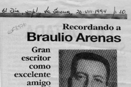 Recordando a Braulio Arenas  [artículo] Ana Iris Alvarez Núñez.