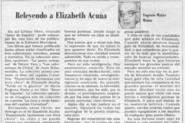 Releyendo a Elizabeth Acuña  [artículo] Eugenio Matus Romo.